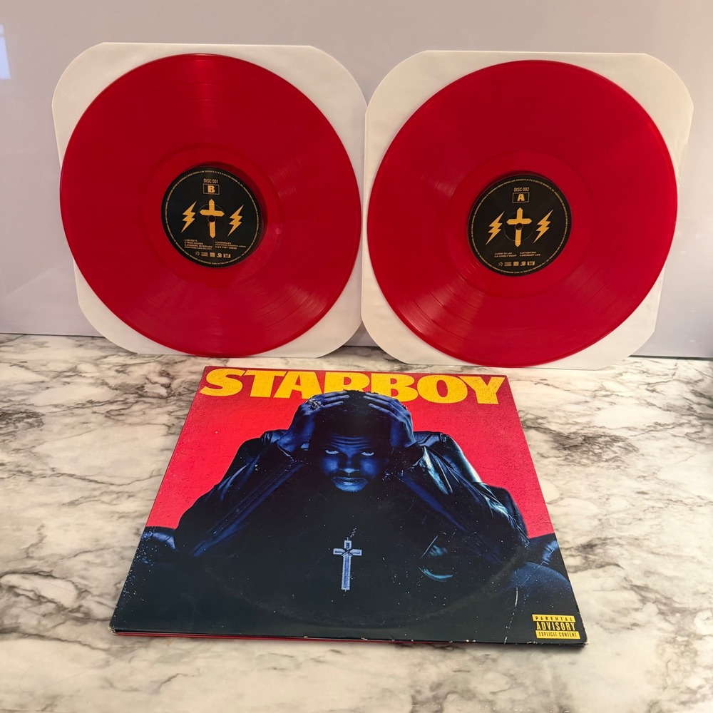 The Weeknd Starboy Vinyl 2LP Red Translucent Record Album Gatefold 2016 XO label - Picture 2 of 4